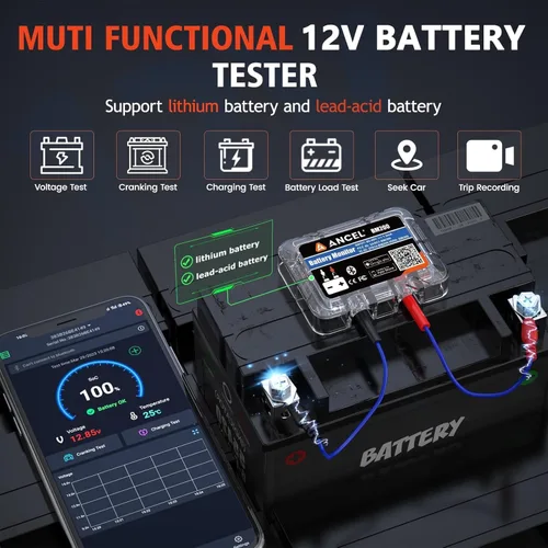 Vista 2 de ANCEL BM200 Blue-US Monitor de batería 12V Bluetooth automotriz