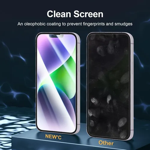 Vista 202 de NEW'C Paquete de 3 protectores de pantalla de privacidad para iPhone Air/iPhone 17 Air (6.5 pulgadas), película de vidrio templado antiespía