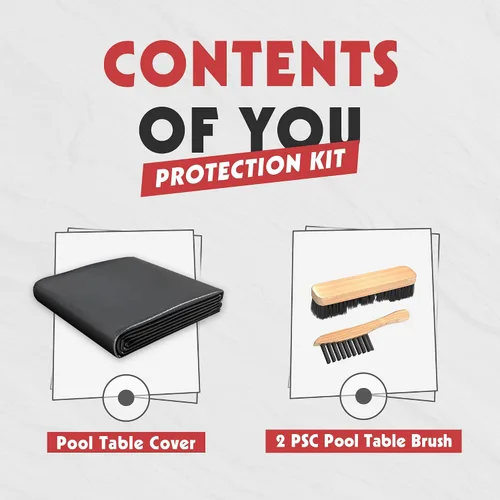 Vista 2 de Funda para mesa de billar de 6.5 pies con cepillo para mesa de billar, fundas de mesa de billar al aire libre, cubierta de cuero impermeable