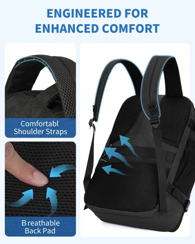 Vista 7 de WANDF Mochila de viaje para Spirit Airlines bolsa de artículos personales de 18 x 14 x 8 pulgadas con bolsillo húmedo, mochila para portátil de 17