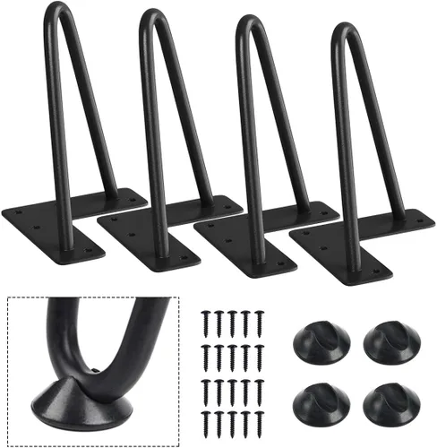 Vista 33 de SMARTSTANDARD Patas de muebles de horquilla de alta resistencia de 4 pulgadas, proyectos de bricolaje de metal para el hogar para soporte de TV