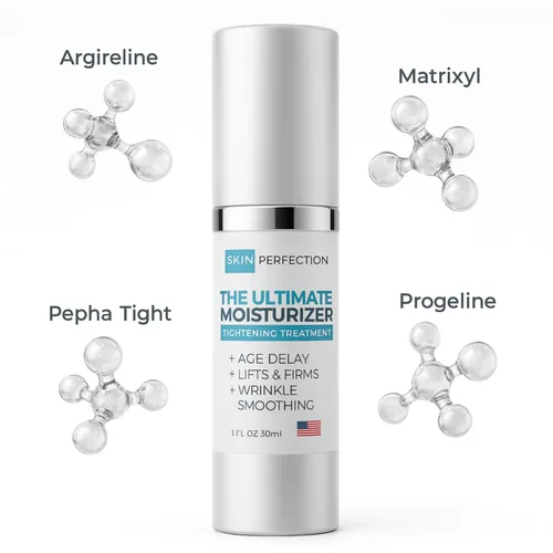 Vista 8 de Skin Perfection Crema reafirmante para el cuello El mejor hidratante facial de noche antienvejecimiento 10 péptidos Tratamiento triple Argireline