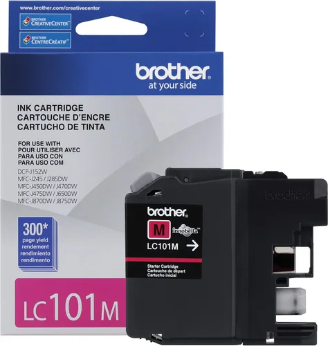 Vista 6 de Brother Cartucho de tinta negro genuino de rendimiento estándar, LC101BK, tinta negra de repuesto, rendimiento de hasta 300 páginas, LC101