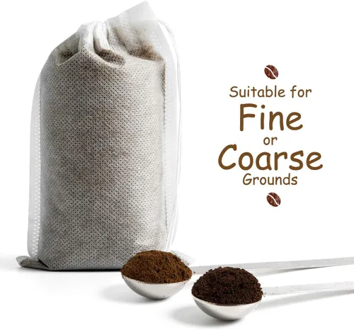 Vista 5 de Filtros desechables para café de preparación en frío – 50 paquetes de calcetines de filtro de un solo uso, bolsas de infusión de malla fina