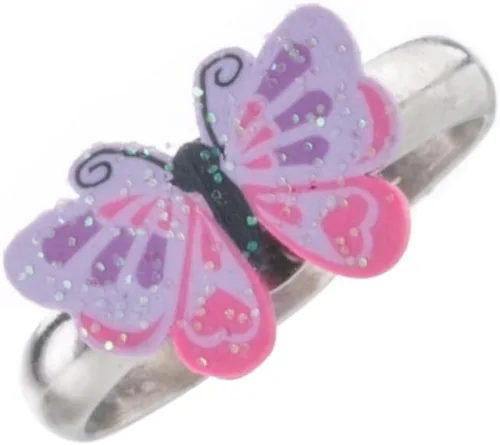 Vista 5 de Juego de anillos ajustables para niñas pequeñas, colorido y bonito unicornio, anillos de mariposa para niños, juego de joyas para niños