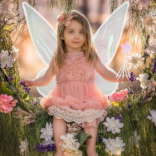 Vista 7 de Fairy Wings, Fairy Costume for Women, Butterfly Wings for Adults Kids, Halloween Costume Angel Wings Dress Up Party Favor