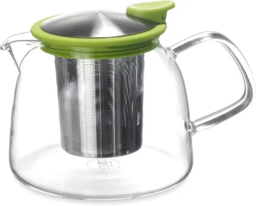 Vista 5 de Forlife Tetera de vidrio Bell con infusor de cesta, 24 onzas/24.7 fl oz, rojo