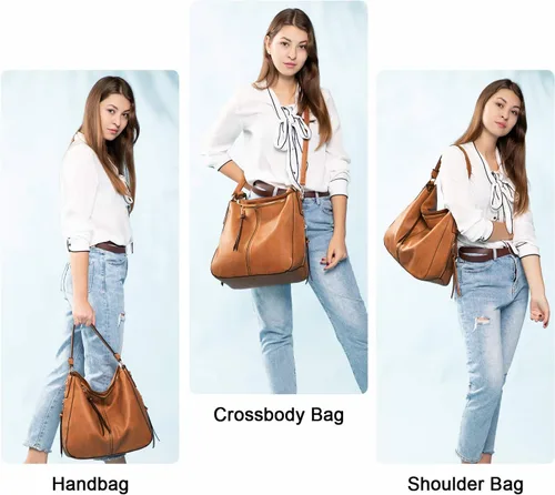 Vista 2 de Bolsas de diseñador de estilo hobo, grandes, de cuero sintético, para mujer