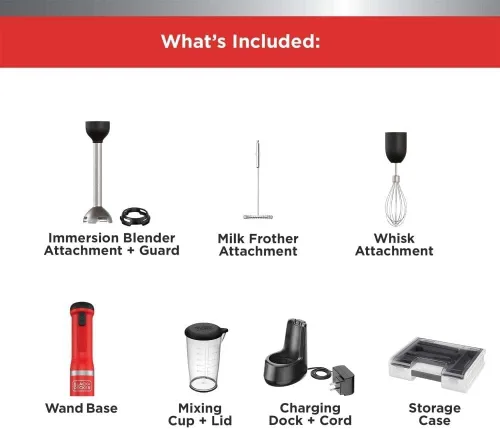 Vista 2 de BLACK+DECKER Kitchen Wand - Batidora de inmersión inalámbrica, juego de múltiples herramientas 3 en 1, batidora de mano con base de carga, batidor