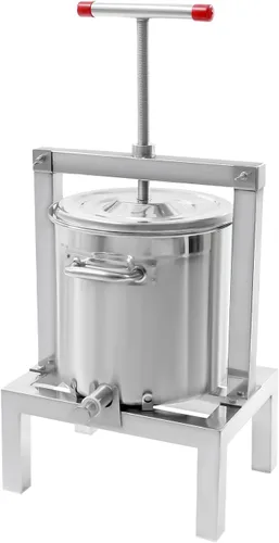 Vista 10 de Extractor de prensa de miel de abeja grande, extractor manual de miel de acero inoxidable 12.6L Extractor de prensa de jugo de frutas