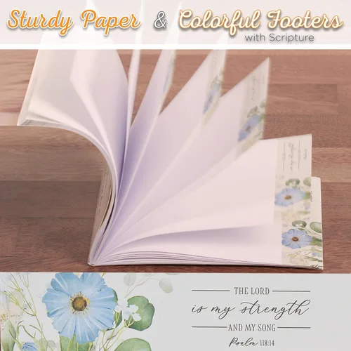 Vista 3 de Regalos de Arte Cristiano Cuaderno de Escritura Pequeño y Práctico para Mujeres: El Señor es mi Fortaleza - Versículo Inspirador de la Biblia Salmo