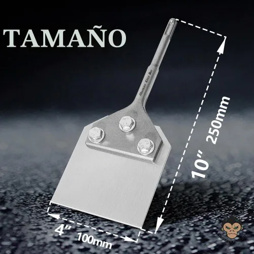 Vista 2 de Monkey King Bar - Sds Plus Bits de 4 pulgadas de ancho - (4 x 10 pulgadas) SDS Plus - Rascador de piso de mango corto con quita Thinset compatible