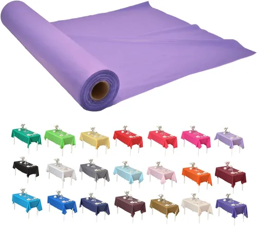 Vista 11 de Rollo de plástico para cubierta de mesa color verde manzana, 40 pulgadas x 100 pies, rollo de plástico resistente para cubierta de mesa de banquetes