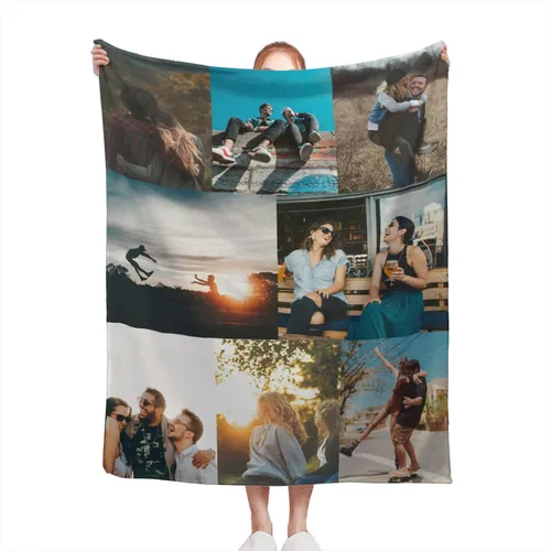 Vista 10 de Manta personalizada con fotos, manta personalizada de franela de collage de fotos, regalo personalizado para mascotas, amigos, parejas, cumpleaños