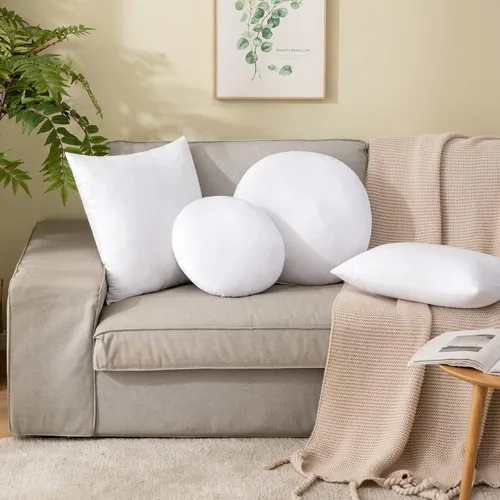 Vista 9 de MIULEE Almohada redonda de 14 pulgadas, almohada de suelo, funda de relleno para cojín decorativo, cama, sofá, boda