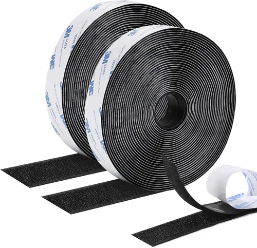 Vista 12 de SOURRI Cinta de velcro grande de 4'' x 20 pies con gancho y bucle, tiras autoadhesivas de servicio pesado, evitan que los cojines del sofá se