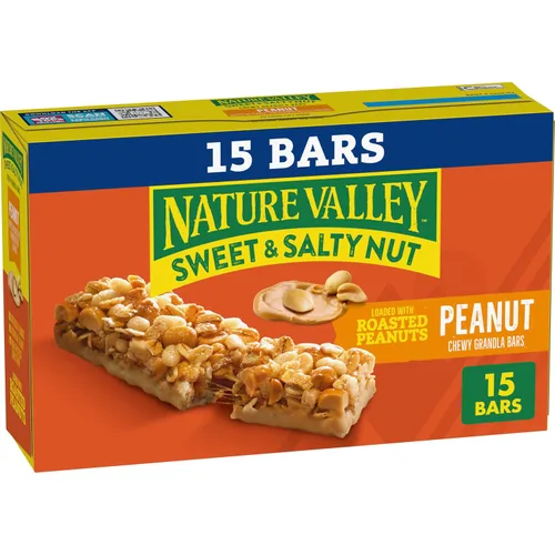 Vista 27 de Nature Valley Barras de granola de nueces dulces y saladas, almendra, 15 barras, 18 onzas