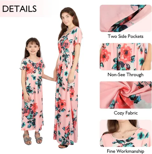 Vista 5 de Vestidos para mí y mamá, cinturón y diadema (bolsillos laterales)., 1-2T