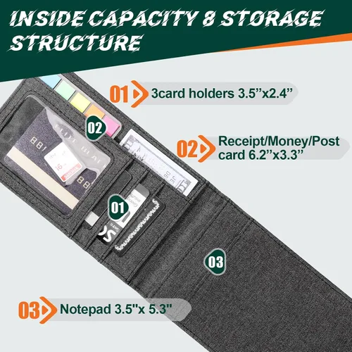 Vista 4 de Funda para Cuaderno para Rocketbook Mini y Field Notes con Espiral Superior (3.5"x5.5") - Estuche Resistente al Agua con Soporte para Bolígrafo