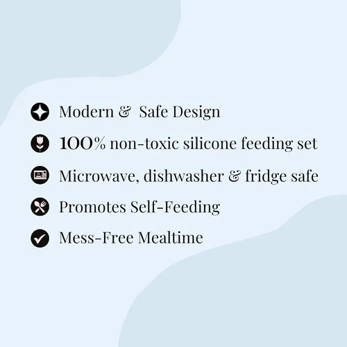 Vista 7 de Little Loon Baby Juego de iniciación Led Weaning - Kit completo de alimentación de silicona para más de 6 meses - Platos para bebés, baberos