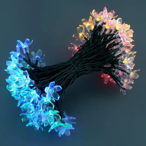 Vista 4 de YULETIME Guirnalda de luces LED Sakura multicolor, 33 pies, 100 unidades, 8 modos, alimentada por USB, luces novedosas (multicolor, Sakura) USB