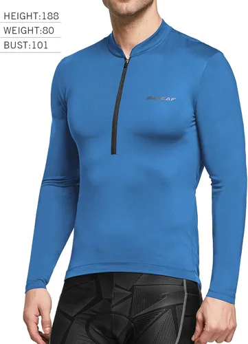 Vista 2 de BALEAF Mens Cycling Jersey Top Half Zip Bike Shirt 4 Rear Pockets Mountain Bicycle Quick Dry Reflective