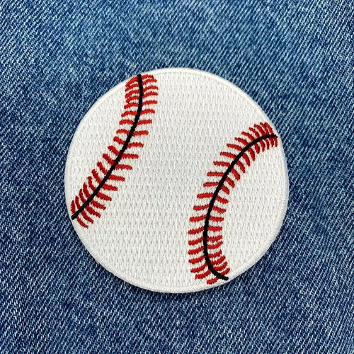 Vista 2 de Insignia bordada de béisbol Base Ball Fastball de hierro para aplicación deportiva