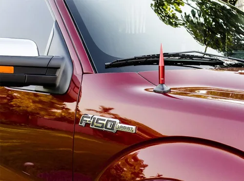 Vista 5 de TRUE SPIKE Fat Spike - Antena roja de calibre pesado mecanizado CNC de aluminio compatible con Chevy Silverado 1500 2500 3500 07-20