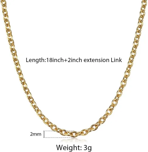 Vista 5 de Trendsmax Colgante rectangular con letra inicial para hombre y mujer, chapado en oro, cadena Rolo de 18 pulgadas