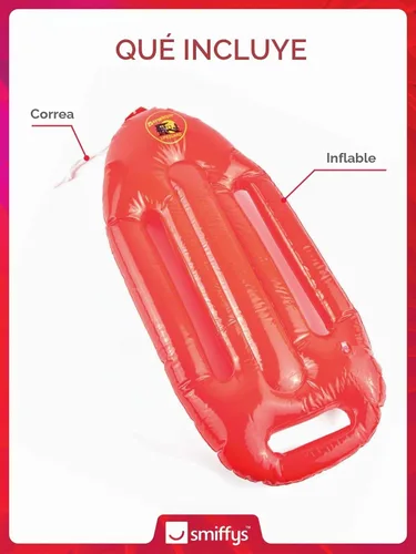 Vista 2 de Flotador salvavidas inflable Baywatch, talla única , Rojo