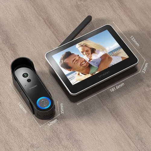 Vista 9 de Tmezon Timbre de video inalámbrico con cámara y monitor, sistema de intercomunicación WiFi, cámara 1080P con monitor, video portero con pantalla