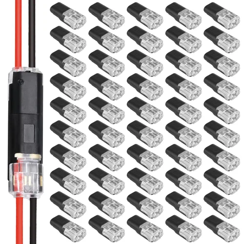 Vista 8 de Conector enchufable de doble cable, conectores de tira de luz LED, 2 pines, nuevo conector de cable de bajo voltaje con hebilla de bloqueo