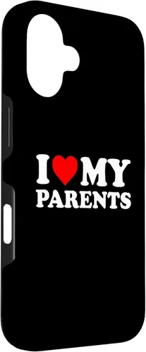 Vista 3 de I Love My Parents - Red Heart Case for iPhone 16