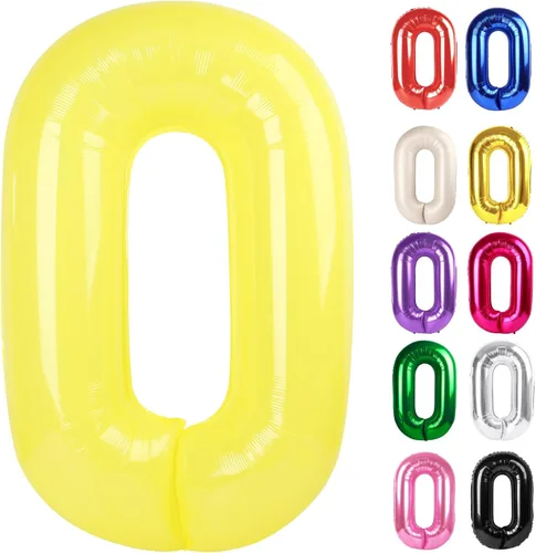 Vista 239 de Globo negro del número 0 de 40 pulgadas – globo número 0, decoraciones