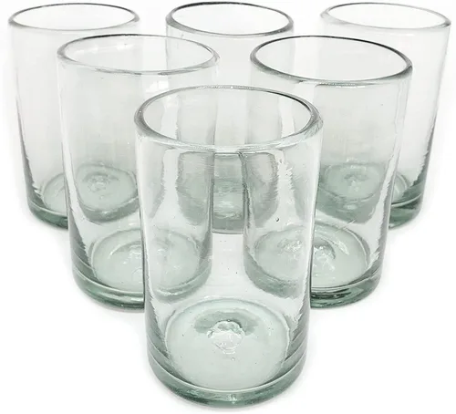 Vista 16 de Clear Blown - Juego de 6 vasos de 10 onzas, cristalería mexicana hecha a mano, vidrio reciclado, sin plomo ni toxinas (mezclador)
