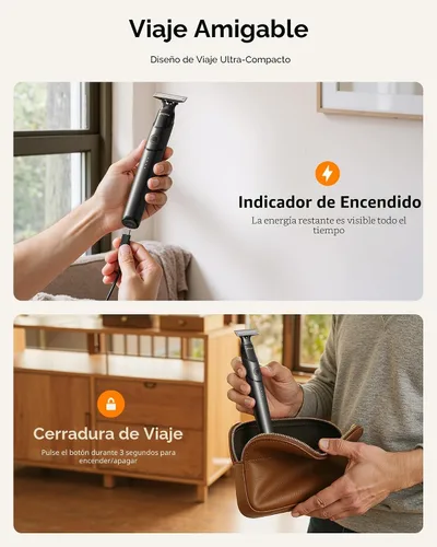 Vista 9 de [2026 - Recortadora de pelo para barba y cuerpo mejorada para hombres [todo en uno] Carga rápida USB-C, afeitadora eléctrica sin dolor para ingle