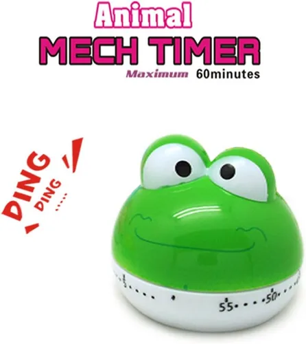 Vista 5 de Lindos temporizadores de animales de dibujos animados mini 55 minutos de cocina mecánica temporizador de cocina reloj contadores de alarma fuerte