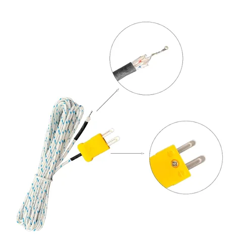 Vista 4 de 3 unids K Tipo Sensor de Temperatura Termopar Sonda Cable de Cobre 5 Metros 16.4Ft
