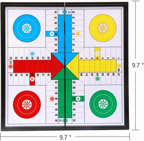 Vista 6 de Amerous Juego de Ludo Go Board plegable de viaje magnético de 10