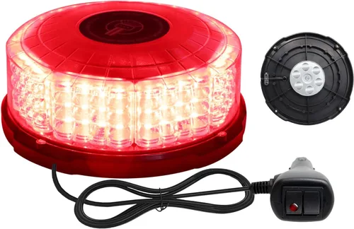Vista 10 de 1 pieza Luz de baliza estroboscópica LED, luz de advertencia de seguridad intermitente magnética para vehículos, camiones, montacargas, tractores