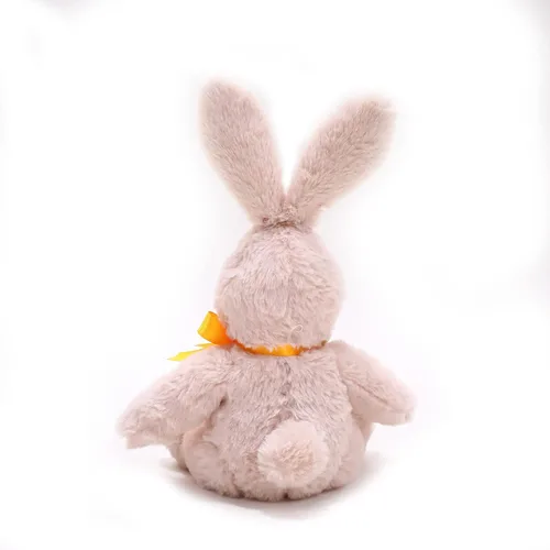 Vista 4 de Plushland Conejito de Pascua, suave y encantador conejo de zanahoria de primavera, juguete de peluche para niños y niñas, decoración de Pascua, Beige
