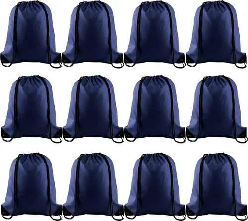 Vista 8 de KUUQA Mochila con cordón a granel, bolsas de almacenamiento para deporte, gimnasio, viajes, Negro, Viajar