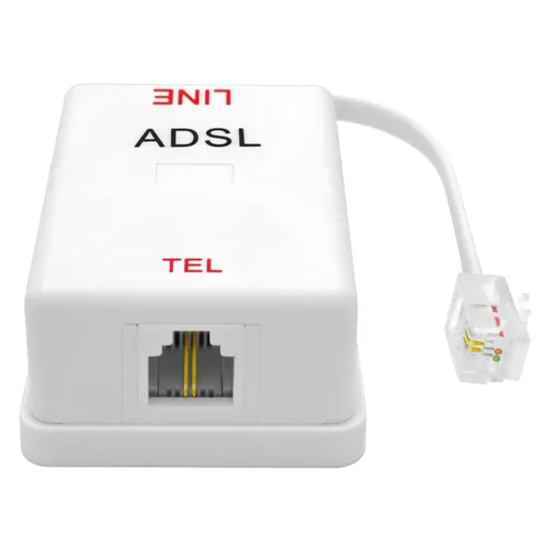 Vista 2 de NECABLES Filtro DSL para línea de teléfono 6 inductores versión RJ11 6P2C macho a hembra blanco