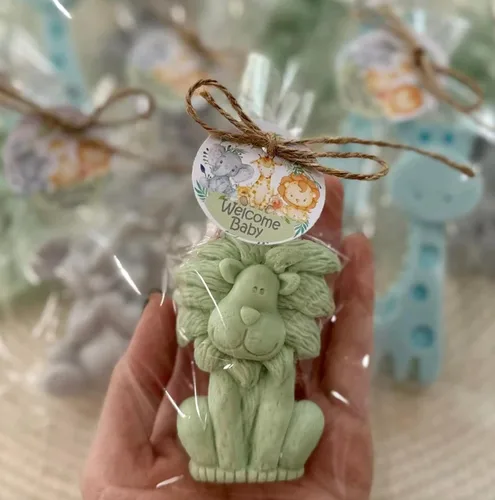Vista 2 de 12 Safari Animals Soap Favors - Baby Shower Party Favors for Guests, First Birthday Forest Jungle Decorations - 4 Lions, 4 Giraffes, 4 Elephants