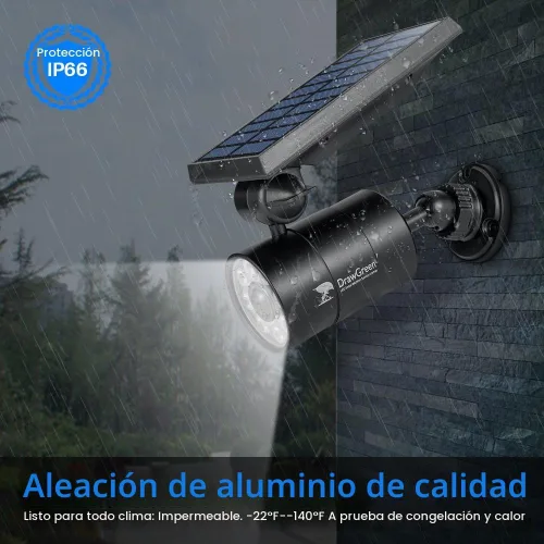 Vista 5 de Luz solar LED con sensor de movimiento de 1400 lúmenes de 5W (equivalente a 110W)DrawGreen luces solares para exterior, inalámbricas, luces