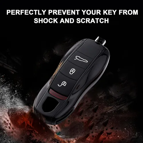 Vista 3 de Xotic Tech - Carcasa rígida de ABS con llavero, compatible con Porsche Cayenne, Panamera, Boxster, Cayman Carrera 918 Spyder Macan, llave