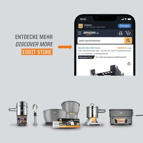 Vista 9 de Esbit, estufa plegable de bolsillo con tabletas de combustible sólido