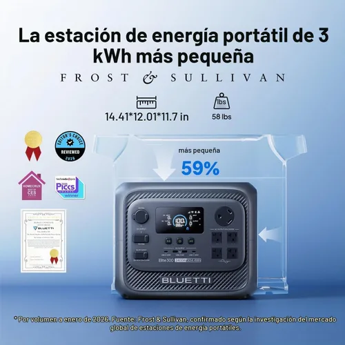 Vista 2 de BLUETTI Generador Solar Elite 300 y 500W Panel Solar 3014.4Wh LFP Batería