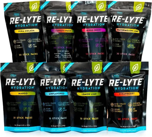 Vista 8 de REDMOND Re-Lyte Hydratio - Mezcla de polvo para bebidas electrolíticas (Mango), 30 paquetes Electrolitos sin azúcar, paquetes de hidratación
