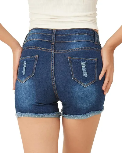 Vista 2 de PHOENISING - Shorts elásticos de mezclilla para mujer talla 2 a 16